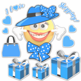 Ich Liebe Shopping lächelnd Mode Emoji Aufkleber