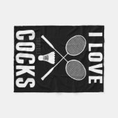 Ich liebe Shuttles Lustiger Badminton-Vater Fleecedecke (Vorderseite (Horizontal))