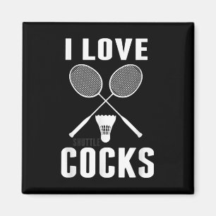 Ich liebe Shuttles Lustiger Badminton-Vater Magnet
