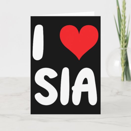 Ich liebe Sia - Herz Karte (Vorderseite)