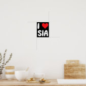 Ich liebe Sia - Herz Poster (Küche)