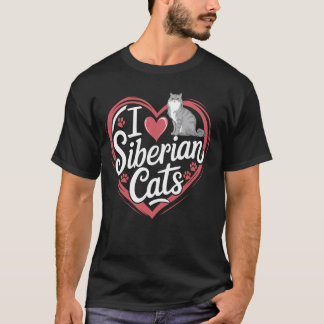 Ich liebe sibirische Katzen T-Shirt