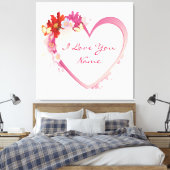 Ich Liebe Sie 5 ummantelte Canvas Leinwanddruck (Insitu (Schlafzimmer))