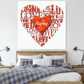 Ich Liebe Sie 6 ummantelte Canvas Leinwanddruck (Insitu (Schlafzimmer))