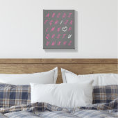 Ich Liebe Sie ABC's Gray Pink & White Leinwand Wal (Insitu (Schlafzimmer))