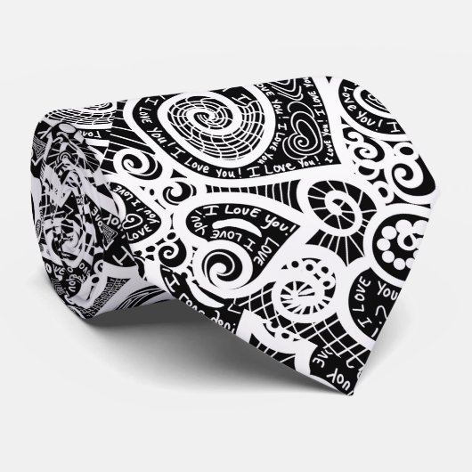 Ich Liebe Sie Abstrakte Scratch Art Design Krawatte (Gerollt)