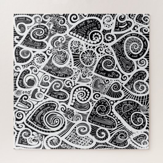 Ich Liebe Sie Abstrakte Scratch Art Design Puzzle (Horizontal)