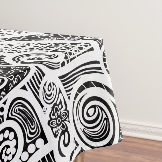 Ich Liebe Sie Abstrakte Scratch Art Design Tischdecke (Beispiel)