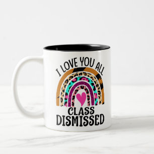 Ich Liebe Sie alle Klasse entlassen Lehrer letzten Zweifarbige Tasse