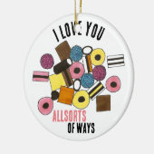 Ich Liebe Sie alle möglichen Möglichkeiten, alle m Keramik Ornament (Links)