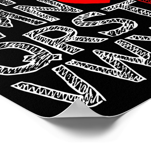 Ich Liebe Sie Alphabets Chalk texturiert Poster (Ecke)