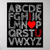 Ich Liebe Sie Alphabets Chalk texturiert Poster (Vorne)