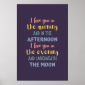 Ich Liebe Sie am Morgen Skidamarink farbenfroh Poster (Vorne)