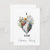 Ich Liebe Sie anatomische Herzflora Personalisiert Dankeskarte (Vorne/Hinten)