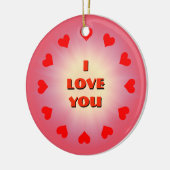 Ich Liebe Sie (anpassbar) Keramik Ornament (Links)