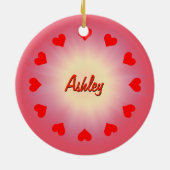 Ich Liebe Sie (anpassbar) Keramik Ornament (Hinten)