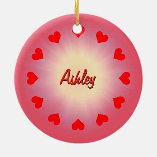 Ich Liebe Sie (anpassbar) Keramik Ornament (Hinten)