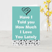 Ich Liebe Sie Aquamarin mit Silberherzen-Karte Karte (Gelbe Blume)