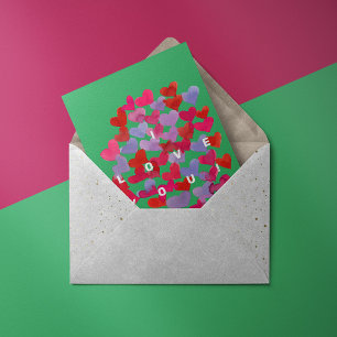 Ich Liebe Sie Aquarellherzen Muster Karte