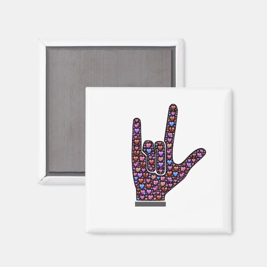 Ich Liebe, Sie ASL Magnet (Vorderseite/Rückseite)