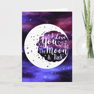 Ich Liebe Sie auf den Mond und die Rückkarte Feiertagskarte