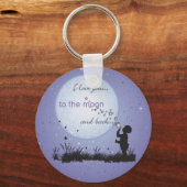 Ich Liebe Sie auf den Mond und zurück einzigartige Schlüsselanhänger (Vorderseite)