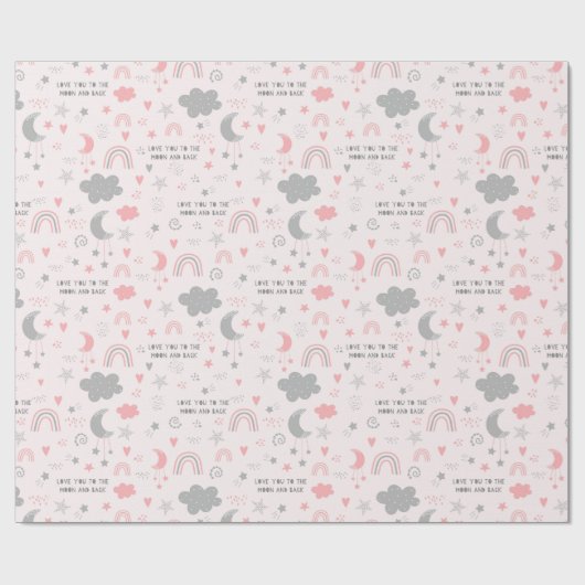 Ich Liebe Sie auf den Mond und zurück Wrapping Pap Geschenkpapier (Flach)