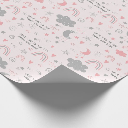 Ich Liebe Sie auf den Mond und zurück Wrapping Pap Geschenkpapier (Ecke)