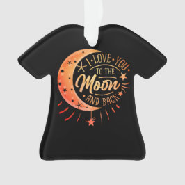 Ich Liebe Sie auf den Mond zurück Schwarz Moderne  Ornament