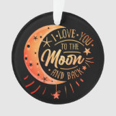 Ich Liebe Sie auf den Mond zurück Schwarz Moderne Ornament (Vorderseite)