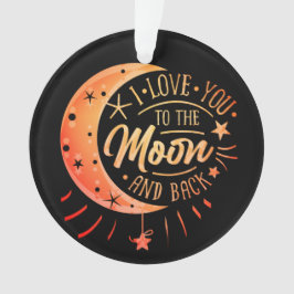 Ich Liebe Sie auf den Mond zurück Schwarz Moderne  Ornament