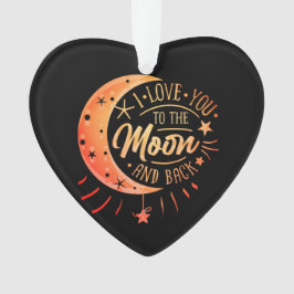 Ich Liebe Sie auf den Mond zurück Schwarz Moderne  Ornament