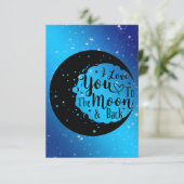 Ich Liebe Sie auf die Mond- und Rückenkarte Dankeskarte (Stehend Vorderseite)