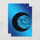 Ich Liebe Sie auf die Mond- und Rückenkarte Dankeskarte (Vorne/Hinten)