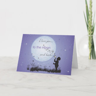 Ich Liebe Sie auf die Postkarten für den Mond und