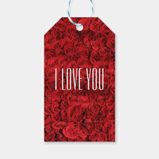 Ich Liebe Sie auf ein Bett von Rose Geschenkanhänger (Vorderseite)