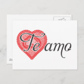 Ich Liebe Sie auf Spanisch - Te amo Postkarte (Vorne/Hinten)