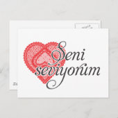 Ich Liebe Sie auf Türkisch - Seni seviyorum Postkarte (Vorne/Hinten)