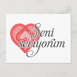 Ich Liebe Sie auf Türkisch - Seni seviyorum Postkarte