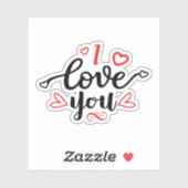 Ich Liebe Sie Aufkleber (Blatt)