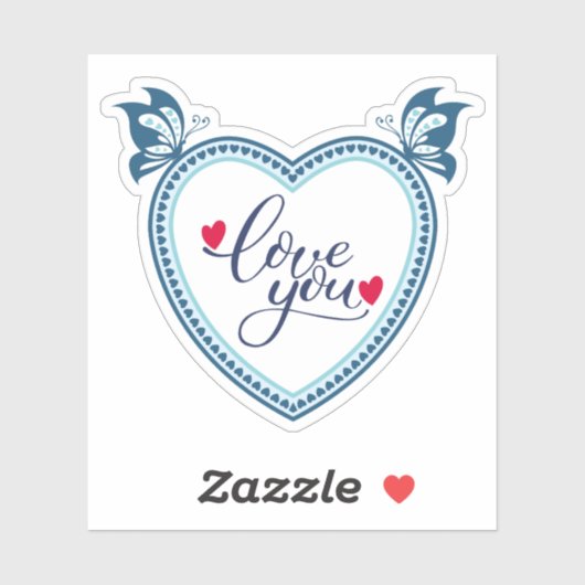 Ich Liebe Sie Aufkleber (Blatt)