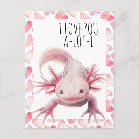 Ich Liebe Sie Axolotl Postkarte (Vorderseite)