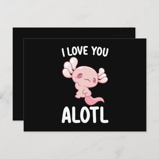 Ich Liebe Sie Axolotl Valentinstag Postkarte (Vorne/Hinten)