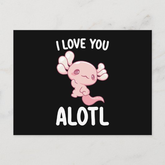 Ich Liebe Sie Axolotl Valentinstag Postkarte (Vorderseite)