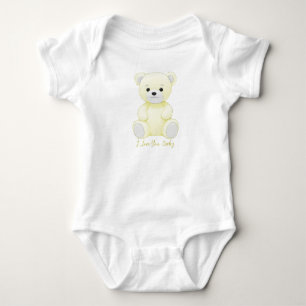 Ich Liebe Sie Baby Yellow Bär Cudly Toy Bodysuit Strampler