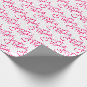 Ich Liebe, Sie benennen Pink Heart Pattern Typogra Geschenkpapier (Ecke)