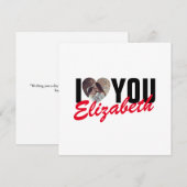 Ich Liebe Sie benutzerdefiniertes Foto Herz und Na Mitteilungskarte (Vorne/Hinten)