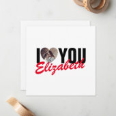 Ich Liebe Sie benutzerdefiniertes Foto Herz und Na Mitteilungskarte (Vorderseite/Rückseite Beispiel)