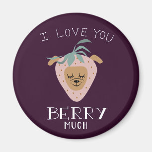 Ich Liebe Sie BERRY viel   Funny Strawberry Dog Pu Magnet