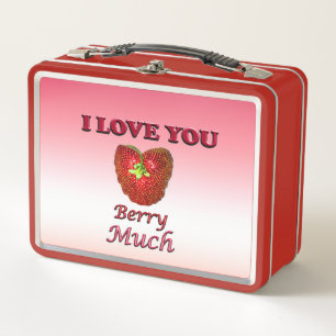 Ich Liebe Sie Berry viel Metall Brotdose